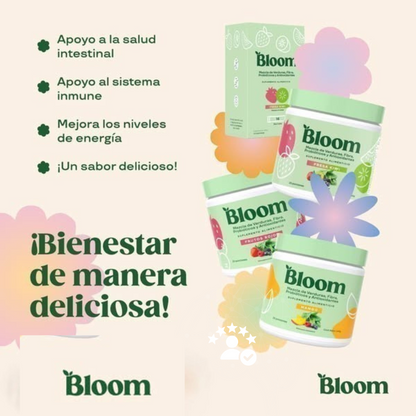 BLOOM-Mezcla de Verduras, Antioxidantes y Probióticos en polvo Frutos Rojos